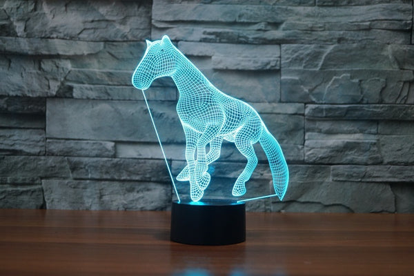 The Horse 3D Illusion Led stolní lampa 7 změn barvy LED stolní lampa Koně Dárky k narozeninám Vánoční dárky