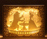 Beauty And The Beast 3D Paper Carving Light Warm Night LED Light Lamp LED Desk Light Lamp Decoration Gifts Children Gift Birthday Gifts Christmas Gifts