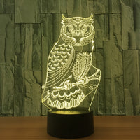 The owl Illusion Led Table Lamp 7 Color Change LED Desk Light Lamp The owl Decoration Ornament