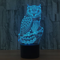 The owl Illusion Led Table Lamp 7 Color Change LED Desk Light Lamp The owl Decoration Ornament