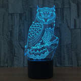 The owl Illusion Led Table Lamp 7 Color Change LED Desk Light Lamp The owl Decoration Ornament