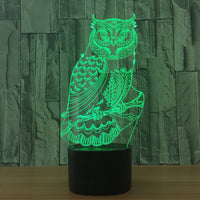 The owl Illusion Led Table Lamp 7 Color Change LED Desk Light Lamp The owl Decoration Ornament