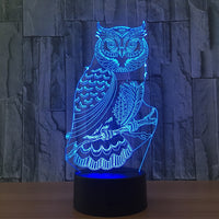 The owl Illusion Led Table Lamp 7 Color Change LED Desk Light Lamp The owl Decoration Ornament