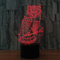 The owl Illusion Led Table Lamp 7 Color Change LED Desk Light Lamp The owl Decoration Ornament