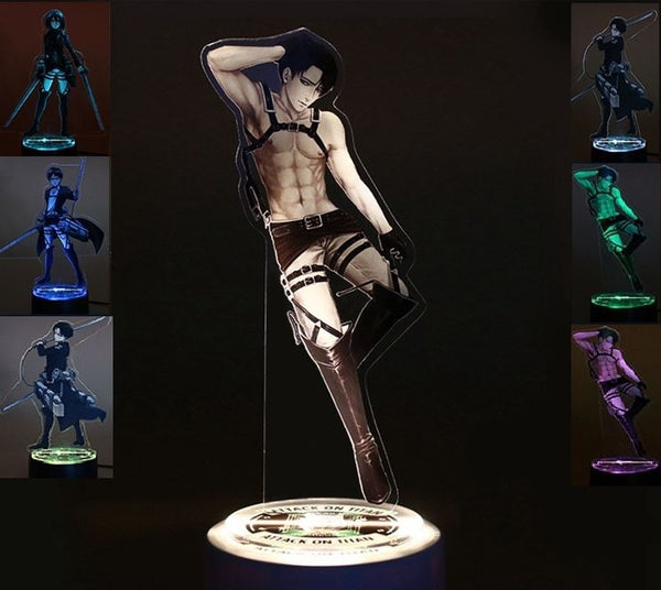 Attack on Titan 3D Illusion Led Stolní lampa 7 Změna barvy Světelná lampa Attack on Titan Figurka Model Akční figurka Dekorace Dárky