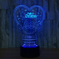 Merry Christmas Santa Claus 3D Illusion Led Table Lamp 7 Color Change LED Desk Light Lamp Santa Claus Gifts Christmas Gifts