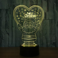 Merry Christmas Santa Claus 3D Illusion Led Table Lamp 7 Color Change LED Desk Light Lamp Santa Claus Gifts Christmas Gifts