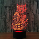 The owl 3D Illusion Led Table Lamp 7 Color Change LED Desk Light Lamp The owl Decoration