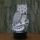 The owl 3D Illusion Led Table Lamp 7 Color Change LED Desk Light Lamp The owl Decoration