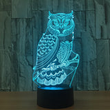 The owl 3D Illusion Led Table Lamp 7 Color Change LED Desk Light Lamp The owl Decoration