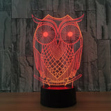 Sova 3D Illusion Led stolní lampa 7 Změna barvy LED stolní lampa Dekorace sova