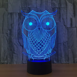 The owl 3D Illusion Led Table Lamp 7 Color Change LED Desk Light Lamp The owl Decoration