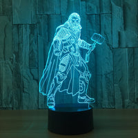 Thor 3D Illusion Led stolní lampa 7 barevných změn LED stolní lampa Thor dárky Vánoční dárky