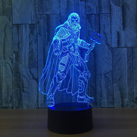 Thor 3D Illusion Led Table Lamp 7 Color Change LED Desk Light Lamp Thor Gifts Christmas Gifts