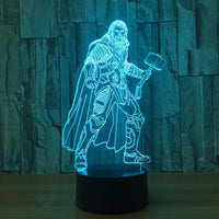 Thor 3D Illusion Led Table Lamp 7 Color Change LED Desk Light Lamp Thor Gifts Christmas Gifts