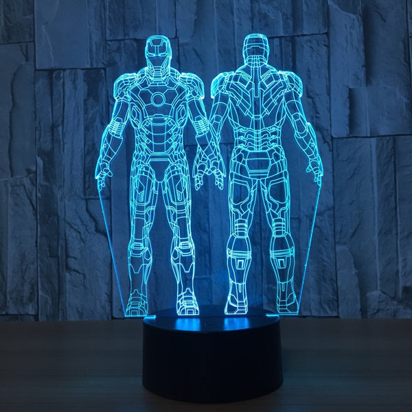 Iron man 3D Illusion Led Table Lamp 7 Color Change LED Desk Light Lamp Iron man Gifts Christmas Gifts