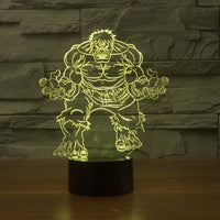 Hulk 3D Illusion Led stolní lampa 7 barevných změn LED stolní lampa Hulk dárky k Vánocům