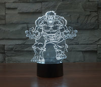 Hulk 3D Illusion Led Table Lamp 7 Color Change LED Desk Light Lamp Hulk Gifts Christmas Gifts