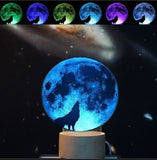 Moon Wolf 3D led Lamp Wolf  7 Color Change LED Desk Light Lamp Wolf Gifts Birthday Gifts Christmas Gifts