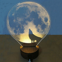 Moon Wolf 3D led Lamp Wolf  LED Desk Light Lamp Wolf Gifts Birthday Gifts Christmas Gifts