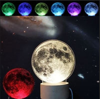 Galaxy Moon 3D led lampa Galaxy Moon 7 Změna barvy LED stolní lampa Galaxy Moon Dárky k narozeninám Vánoční dárky