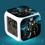 Iron man LED Colorful Lights Creative Small Alarm Clock Room Bedroom Iron man Birthday Gifts Christmas Gifts