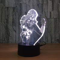 Wonder Woman 3D Illusion Led Table Lamp 7 Color Change LED Desk Light Lamp