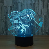 Wonder Woman 3D Illusion Led Table Lamp 7 Color Change LED Desk Light Lamp