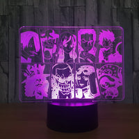ONE PIECE 3D Illusion Led Table Lamp 7 Color Change LED Desk Light Lamp ONE PIECE Children Gifts Christmas Gifts