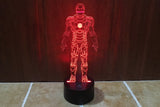 Iron Man Illusion Led Table Lamp 7 Color Change LED Desk Light Lamp Iron Man Children Gifts Christmas Gifts