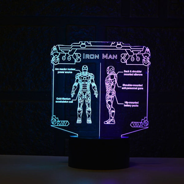 Iron Man 3D Illusion Led Table Lamp Night Light LED Desk Light Lamp Iron Man Gifts Christmas Gifts