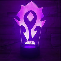 World of Warcraft 3D Illusion Led Table Lamp 7 Color Change LED Desk Light Lamp World of Warcraft Gifts