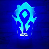 World of Warcraft 3D Illusion Led stolní lampa 7 změn barvy LED stolní lampa World of Warcraft dárky