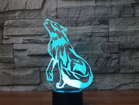 Wolf 3D Illusion Led stolní lampa 7 barevných změn LED stolní lampa Game of Thrones Dekorace Direwolf dárky