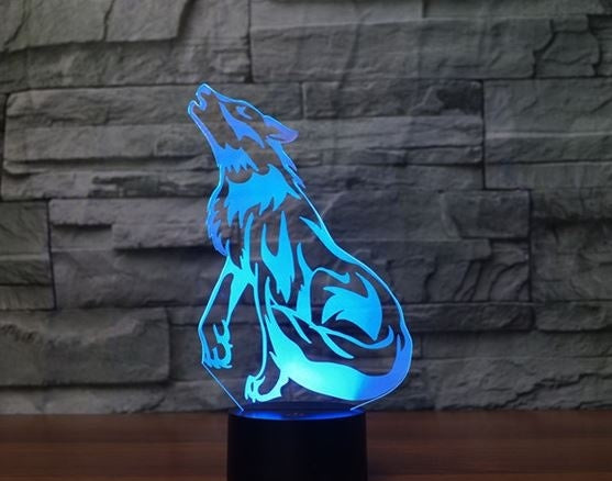 উলফ 3D ইলিউশন LED টেবিল ল্যাম্প 7 রঙ পরিবর্তন এলইডি ডেস্ক লাইট ল্যাম্প গেম অফ থ্রোনস ডাইরেউলফ ডেকোরেশন উপহার