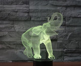 Elephants 3D Illusion Led Table Lamp 7 Color Change LED Desk Light Lamp Elephants Decoration Gifts