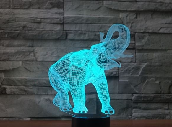 হাতি 3D ইলিউশন LED টেবিল ল্যাম্প 7 রঙ পরিবর্তন এলইডি ডেস্ক লাইট ল্যাম্প হাতির সাজসজ্জা উপহার
