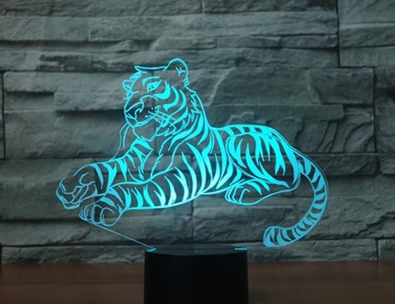 টাইগার 3D ইলিউশন LED টেবিল ল্যাম্প 7 রঙ পরিবর্তন এলইডি ডেস্ক লাইট ল্যাম্প টাইগার ডেকোরেশন উপহার