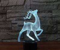 Deer 3D Illusion Led Table Lamp 7 Color Change LED Desk Light Lamp Deer Decoration