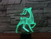 Deer 3D Illusion Led Table Lamp 7 Color Change LED Desk Light Lamp Deer Decoration