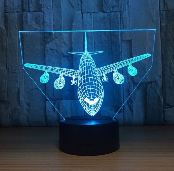 The air plane 3D Illusion Led Table Lamp 7 Color Change LED Desk Light Lamp plane Decoration