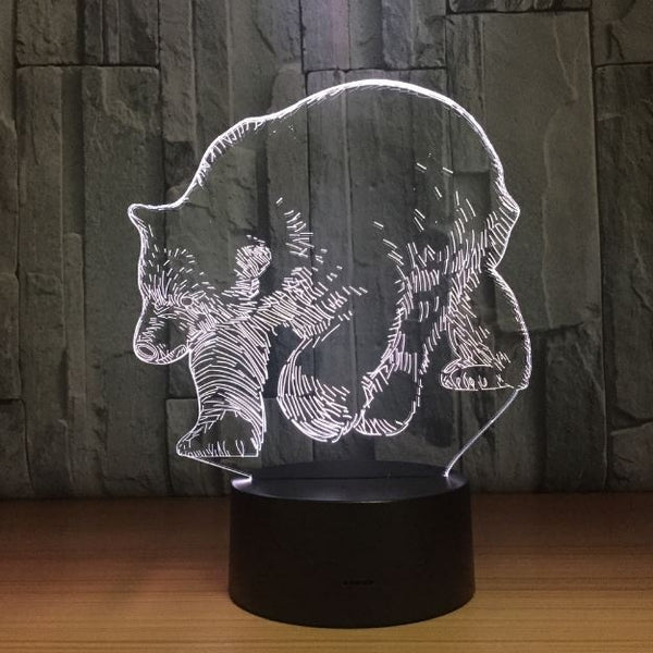 Lední medvěd 3D Illusion Led stolní lampa 7 změn barvy LED stolní lampa Bear Dekorace
