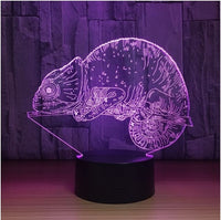 The chameleon 3D Illusion Led Table Lamp 7 Color Change LED Desk Light Lamp Chameleon Decoration Gifts