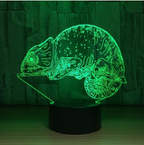 The chameleon 3D Illusion Led Table Lamp 7 Color Change LED Desk Light Lamp Chameleon Decoration Gifts