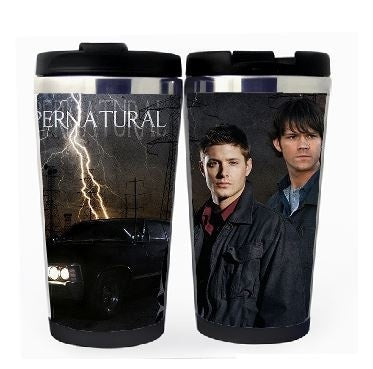 Supernatural šálek Nerezová ocel 400 ml Kávový šálek na čaj Supernatural Beer Stein Dárky k narozeninám Vánoční dárky