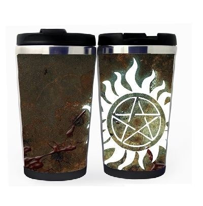 Supernatural šálek Nerezová ocel 400 ml Kávový šálek na čaj Supernatural Beer Stein Dárky k narozeninám Vánoční dárky