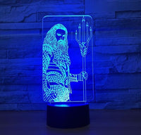 Stolní LED stolní lampa Aquaman 3D Illusion LED se 7 změnami barvy