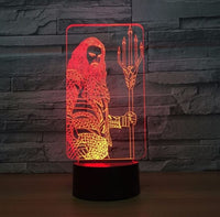 Aquaman 3D ইলিউশন LED টেবিল ল্যাম্প 7 রঙ পরিবর্তন LED ডেস্ক লাইট ল্যাম্প