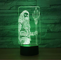 Aquaman 3D Illusion Led Table Lamp 7 Color Change LED Desk Light Lamp