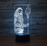 Aquaman 3D Illusion Led Table Lamp 7 Color Change LED Desk Light Lamp